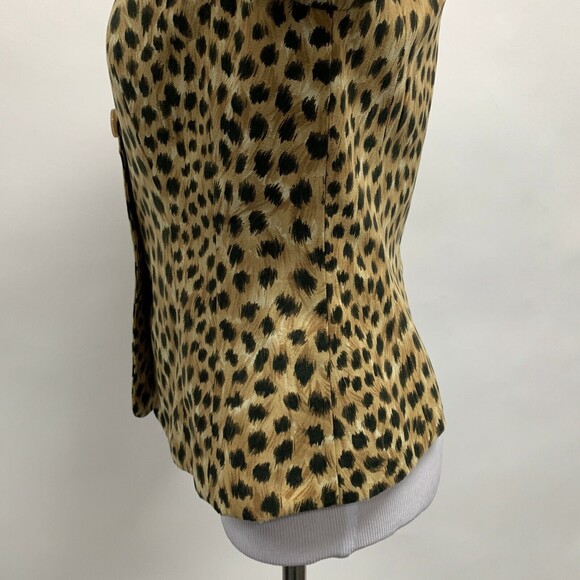 Judith Hart Women's Blazer Jacket Size 8 Petite Multicolor Brown Animal Print - Picture 3 of 8